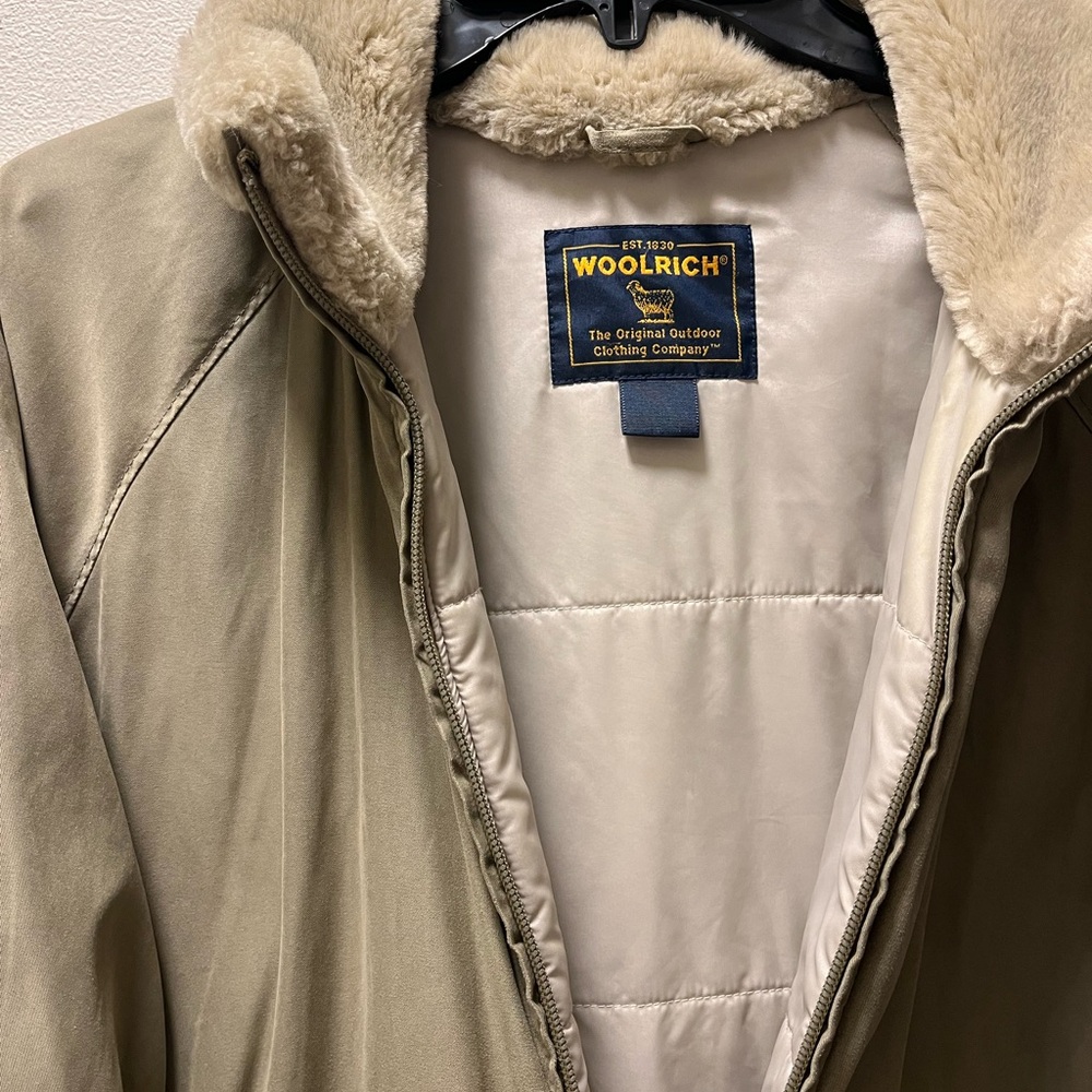 Woolrich Stylish Classic Jacket with Faux Fur Sherpa Trim, Women’s, Sz XL, Wheat - Picture 3 of 7